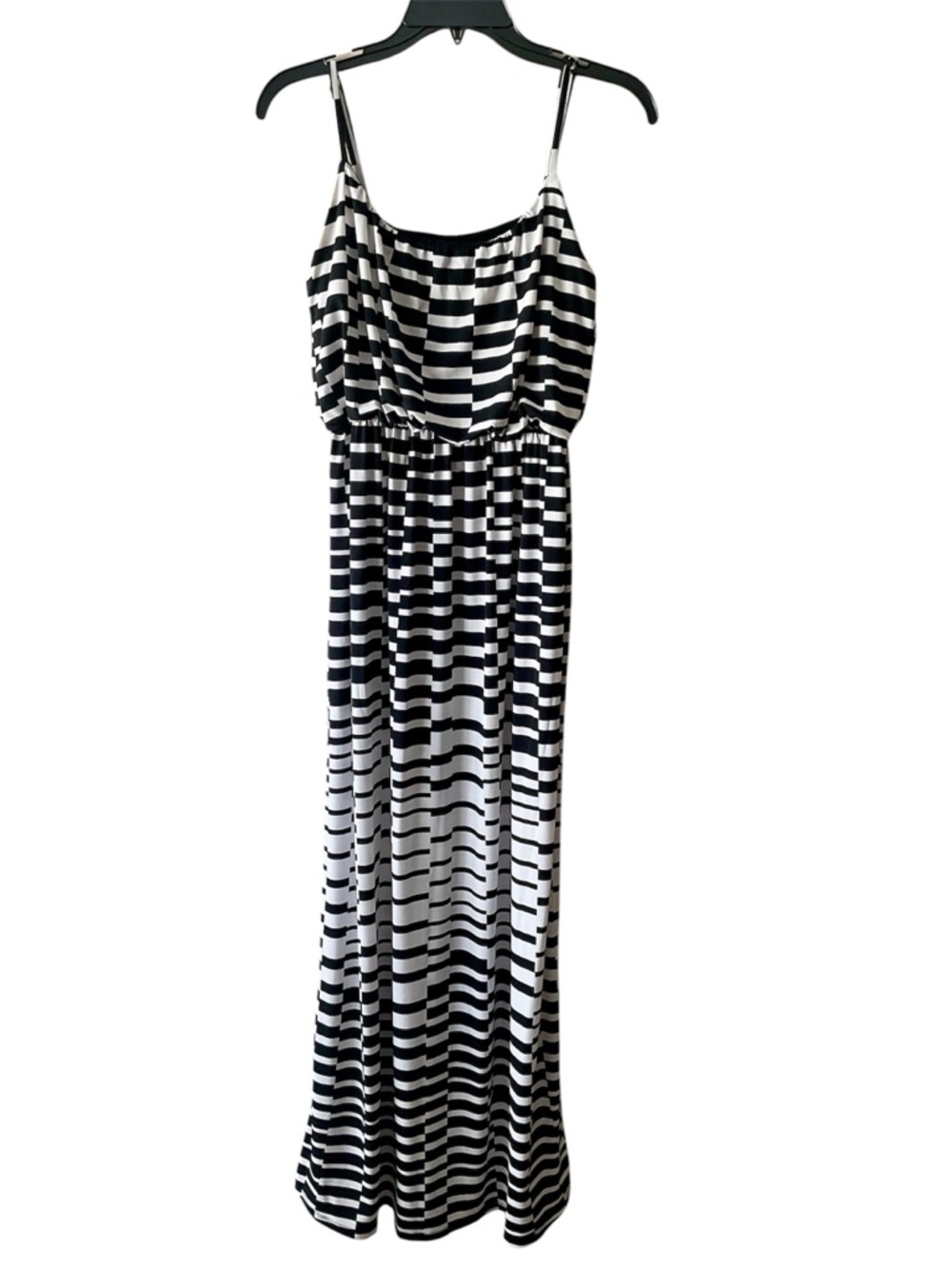 Studio Y Black and White Striped Maxi Dress